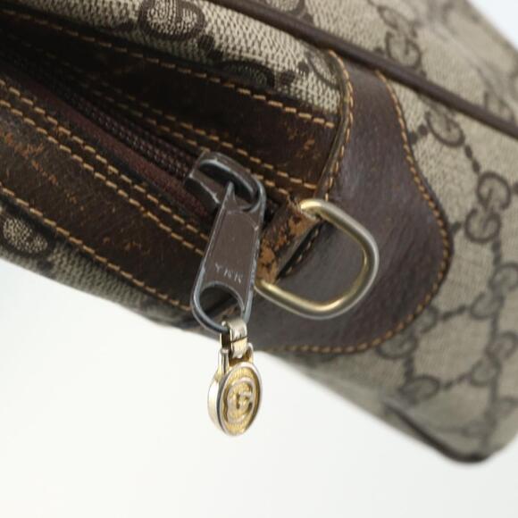 GUCCI GG Supreme Web Sherry Line Bag PVC Beige Gold 378 002 3839 Auth 151577 - Picture 9 of 16